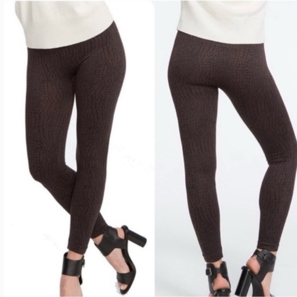 Spanx Brown Crocodile Seamless Leggings - Picture 1 of 4